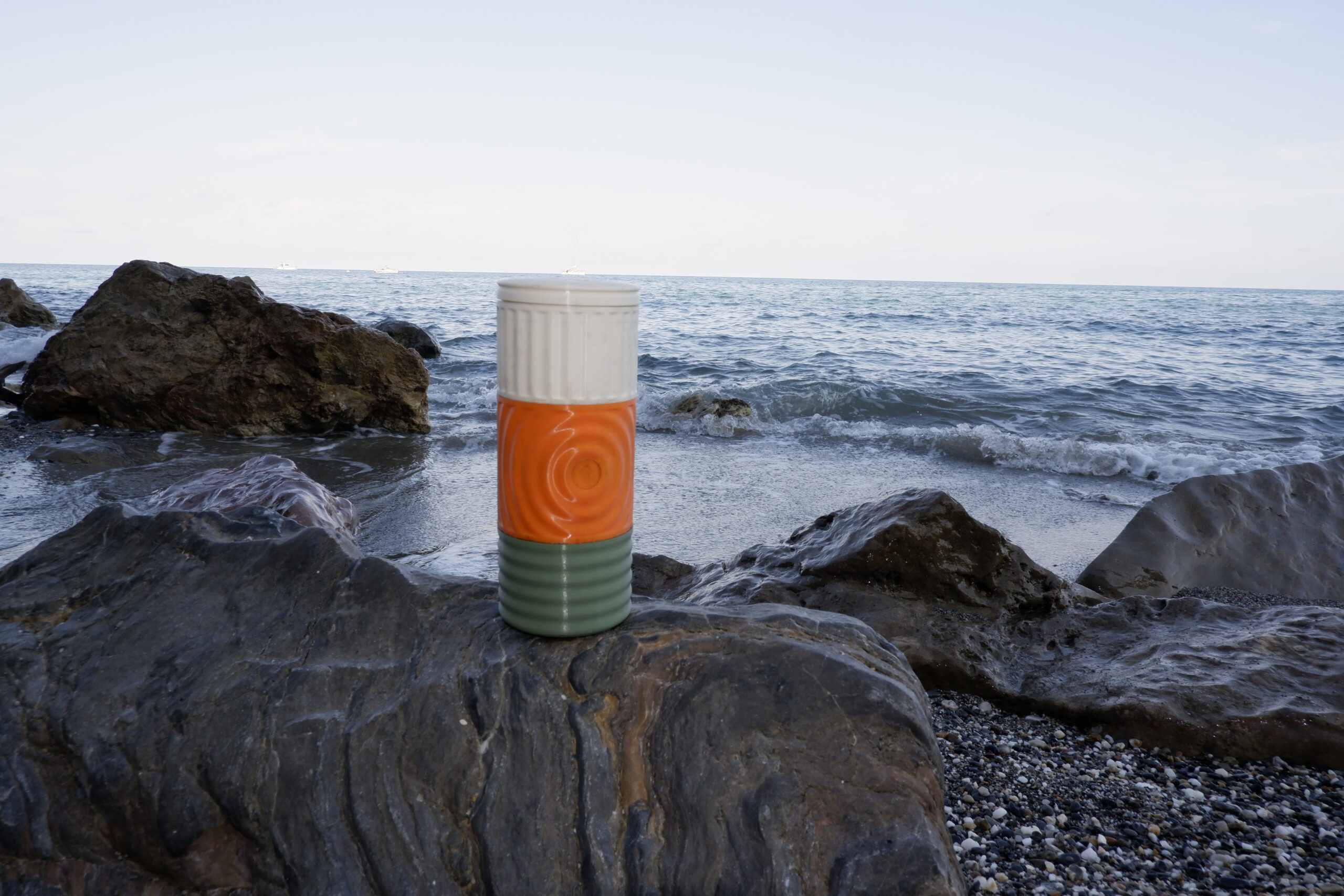 Briù on the rocks by the sea
